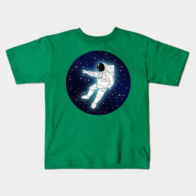 Astronaut Adrift in Space Kids T-Shirt by LittleBunnySunshine